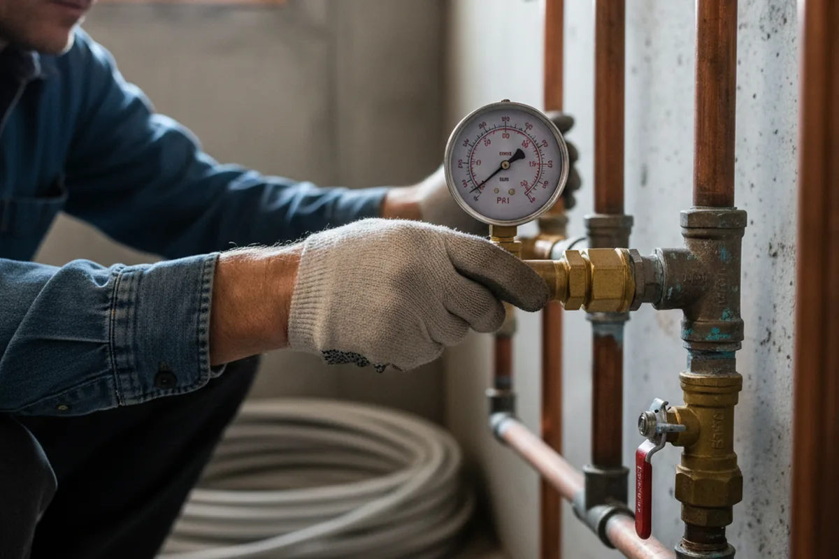 Pressure testing a repaired line during Water Line Repair in Sandersville